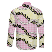 Pink Palaka Hawaii Family Matching Mermaid Dress and Hawaiian Shirt Kukui Nut Pikake Lei Hawaiian Tapa Pattern LT14 - Polynesian Pride