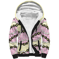 Pink Palaka Hawaii Sherpa Hoodie Kukui Nut Pikake Lei Hawaiian Tapa Pattern - Polynesian Pride