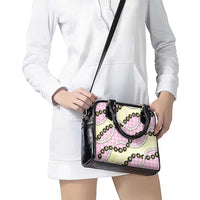 Pink Palaka Hawaii Shoulder Handbag Kukui Nut Pikake Lei Hawaiian Tapa Pattern - Polynesian Pride