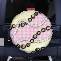 Pink Palaka Hawaii Spare Tire Cover Kukui Nut Pikake Lei Hawaiian Tapa Pattern LT14 No hole Pink - Polynesian Pride