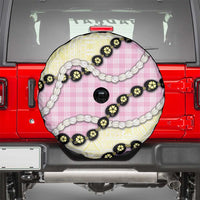 Pink Palaka Hawaii Spare Tire Cover Kukui Nut Pikake Lei Hawaiian Tapa Pattern LT14 - Polynesian Pride
