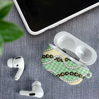 Green Palaka Hawaii AirPods Case Kukui Nut Pikake Lei Hawaiian Tapa Pattern - Polynesian Pride