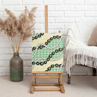 Green Palaka Hawaii Canvas Wall Art Kukui Nut Pikake Lei Hawaiian Tapa Pattern - Polynesian Pride