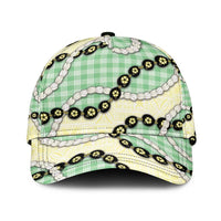 Green Palaka Hawaii Classic Cap Kukui Nut Pikake Lei Hawaiian Tapa Pattern - Polynesian Pride