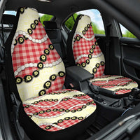 Red Palaka Hawaii Car Seat Cover Kukui Nut Pikake Lei Hawaiian Tapa Pattern LT14 One Size Red - Polynesian Pride