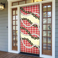 Red Palaka Hawaii Door Cover Kukui Nut Pikake Lei Hawaiian Tapa Pattern LT14 - Polynesian Pride