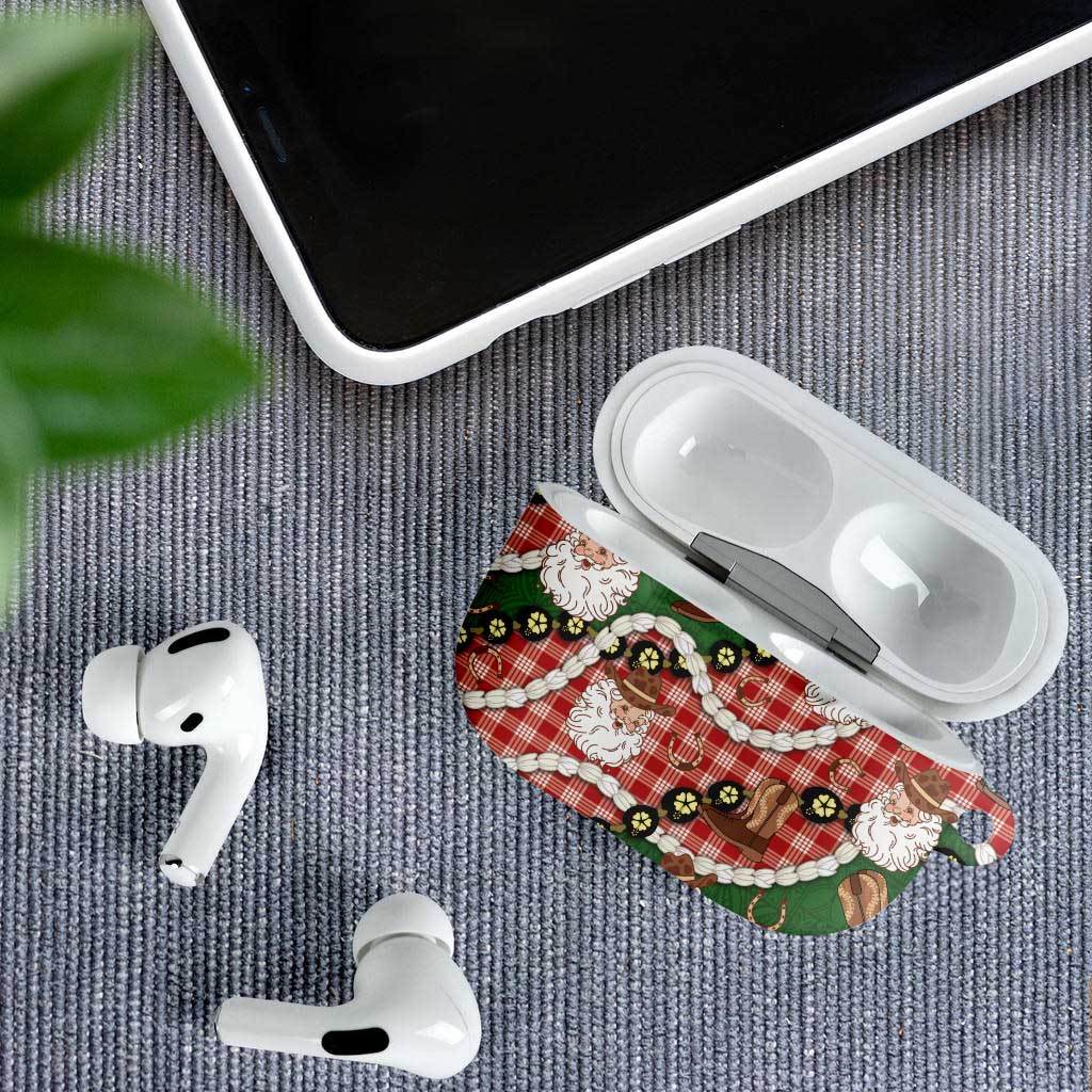 Cowboy Hawaii Mele Kalikimaka AirPods Case Paniolo Kukui Nut Pikake Lei Red Version - Polynesian Pride