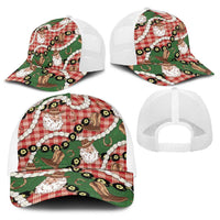 Cowboy Hawaii Mele Kalikimaka Baseball Net Cap Paniolo Kukui Nut Pikake Lei Red Version - Polynesian Pride