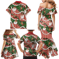 Cowboy Hawaii Mele Kalikimaka Family Matching Mermaid Dress and Hawaiian Shirt Paniolo Kukui Nut Pikake Lei Red Version LT14 - Polynesian Pride