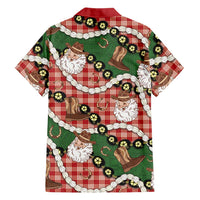 Cowboy Hawaii Mele Kalikimaka Family Matching Summer Maxi Dress and Hawaiian Shirt Paniolo Kukui Nut Pikake Lei Red Version LT14 - Polynesian Pride