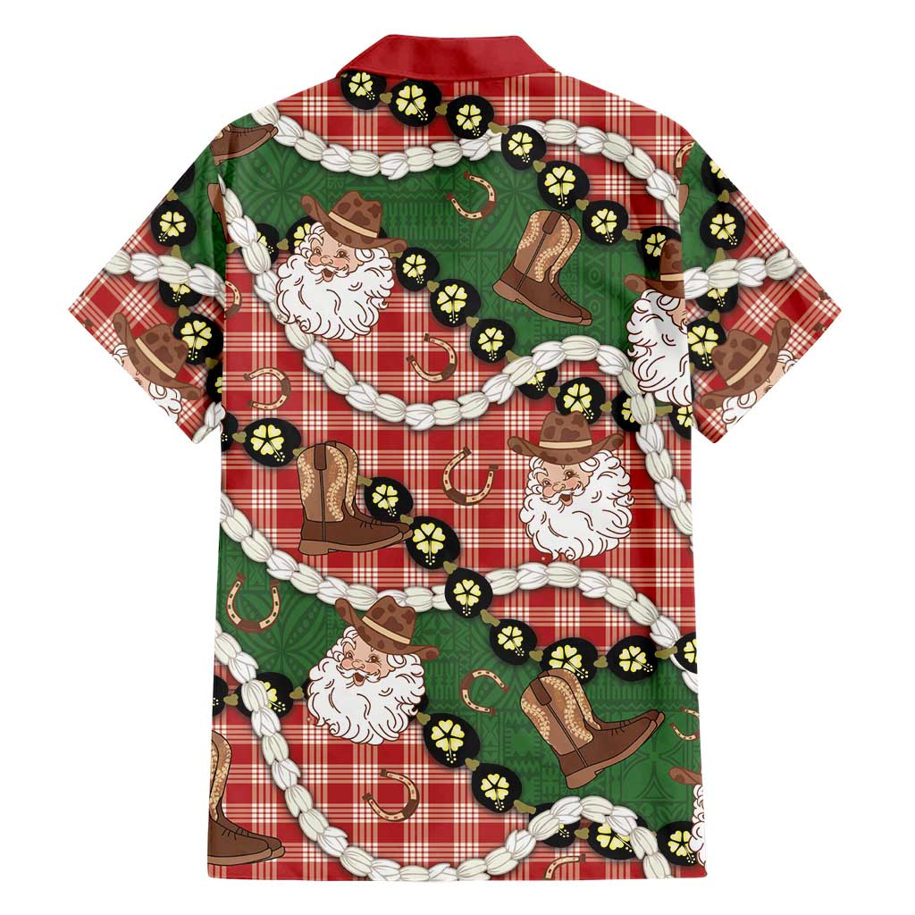 Cowboy Hawaii Mele Kalikimaka Family Matching Tank Maxi Dress and Hawaiian Shirt Paniolo Kukui Nut Pikake Lei Red Version LT14 - Polynesian Pride