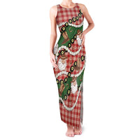Cowboy Hawaii Mele Kalikimaka Family Matching Tank Maxi Dress and Hawaiian Shirt Paniolo Kukui Nut Pikake Lei Red Version LT14 Mom's Dress Red - Polynesian Pride
