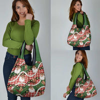 Cowboy Hawaii Mele Kalikimaka Grocery Bag Paniolo Kukui Nut Pikake Lei Red Version - Polynesian Pride