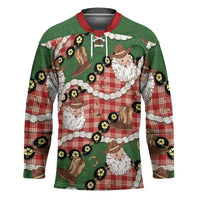 Cowboy Hawaii Mele Kalikimaka Hockey Jersey Paniolo Kukui Nut Pikake Lei Red Version - Polynesian Pride