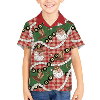 Cowboy Hawaii Mele Kalikimaka Kid Hawaiian Shirt Paniolo Kukui Nut Pikake Lei Red Version - Polynesian Pride