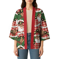 Cowboy Hawaii Mele Kalikimaka Kimono Paniolo Kukui Nut Pikake Lei Red Version LT14 - Polynesian Pride