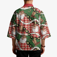 Cowboy Hawaii Mele Kalikimaka Kimono Paniolo Kukui Nut Pikake Lei Red Version LT14 - Polynesian Pride