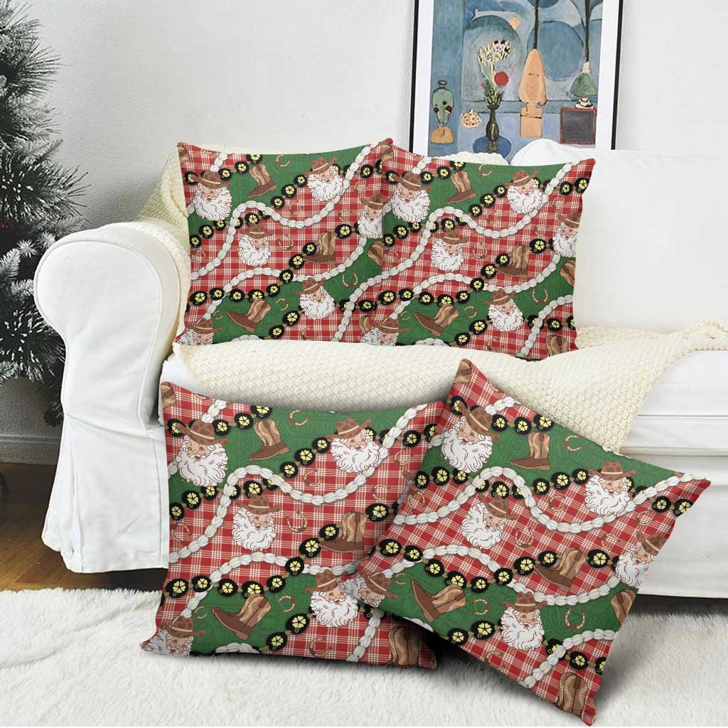 Cowboy Hawaii Mele Kalikimaka Pillow Cover Paniolo Kukui Nut Pikake Lei Red Version LT14 - Polynesian Pride
