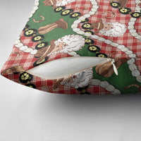Cowboy Hawaii Mele Kalikimaka Pillow Cover Paniolo Kukui Nut Pikake Lei Red Version LT14 - Polynesian Pride