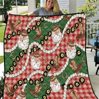 Cowboy Hawaii Mele Kalikimaka Quilt Paniolo Kukui Nut Pikake Lei Red Version LT14 Red - Polynesian Pride