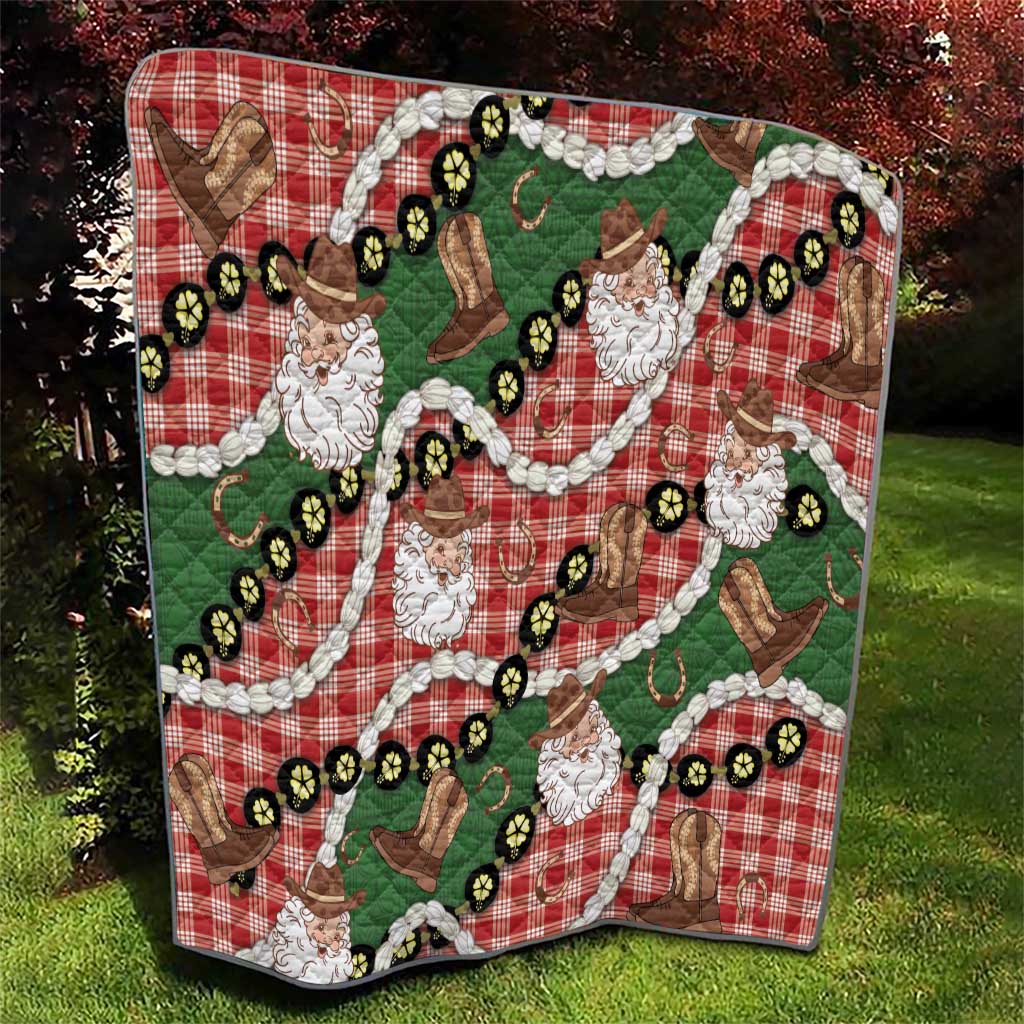 Cowboy Hawaii Mele Kalikimaka Quilt Paniolo Kukui Nut Pikake Lei Red Version LT14 - Polynesian Pride