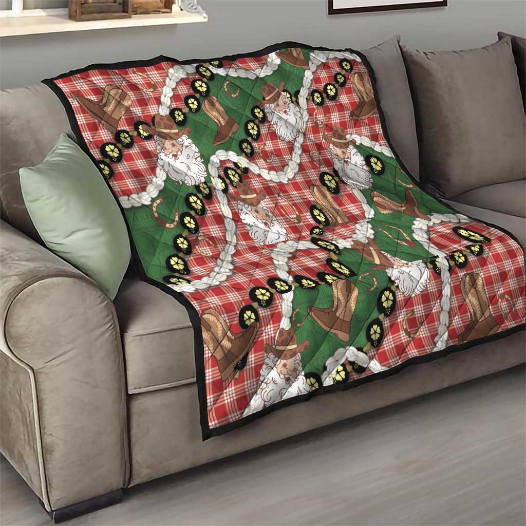 Cowboy Hawaii Mele Kalikimaka Quilt Paniolo Kukui Nut Pikake Lei Red Version LT14 - Polynesian Pride