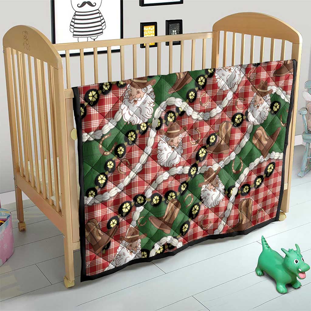 Cowboy Hawaii Mele Kalikimaka Quilt Paniolo Kukui Nut Pikake Lei Red Version LT14 - Polynesian Pride