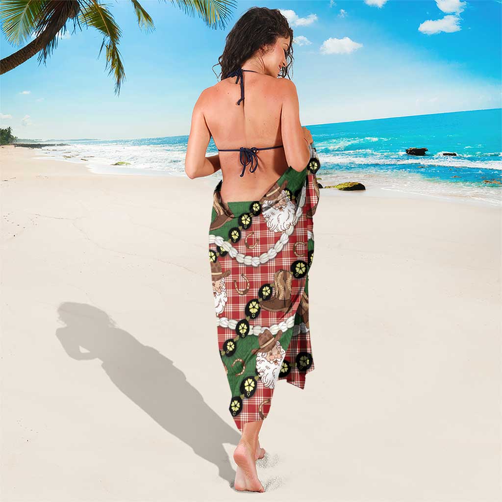 Cowboy Hawaii Mele Kalikimaka Sarong Paniolo Kukui Nut Pikake Lei Red Version LT14 - Polynesian Pride