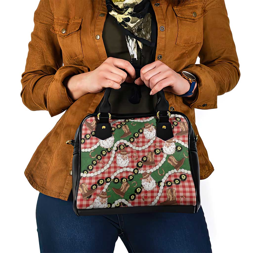 Cowboy Hawaii Mele Kalikimaka Shoulder Handbag Paniolo Kukui Nut Pikake Lei Red Version - Polynesian Pride