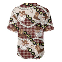 Cowboy Hawaii Mele Kalikimaka Baseball Jersey Paniolo Kukui Nut Pikake Lei Burgundy Version - Polynesian Pride