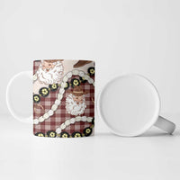Cowboy Hawaii Mele Kalikimaka Ceramic Mug Paniolo Kukui Nut Pikake Lei Burgundy Version LT14 - Polynesian Pride