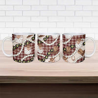 Cowboy Hawaii Mele Kalikimaka Ceramic Mug Paniolo Kukui Nut Pikake Lei Burgundy Version LT14 - Polynesian Pride