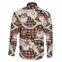 Cowboy Hawaii Mele Kalikimaka Family Matching Tank Maxi Dress and Hawaiian Shirt Paniolo Kukui Nut Pikake Lei Burgundy Version LT14 - Polynesian Pride