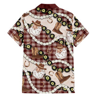 Cowboy Hawaii Mele Kalikimaka Hawaiian Shirt Paniolo Kukui Nut Pikake Lei Burgundy Version - Polynesian Pride
