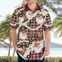Cowboy Hawaii Mele Kalikimaka Hawaiian Shirt Paniolo Kukui Nut Pikake Lei Burgundy Version - Polynesian Pride