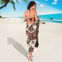 Cowboy Hawaii Mele Kalikimaka Sarong Paniolo Kukui Nut Pikake Lei Burgundy Version - Polynesian Pride