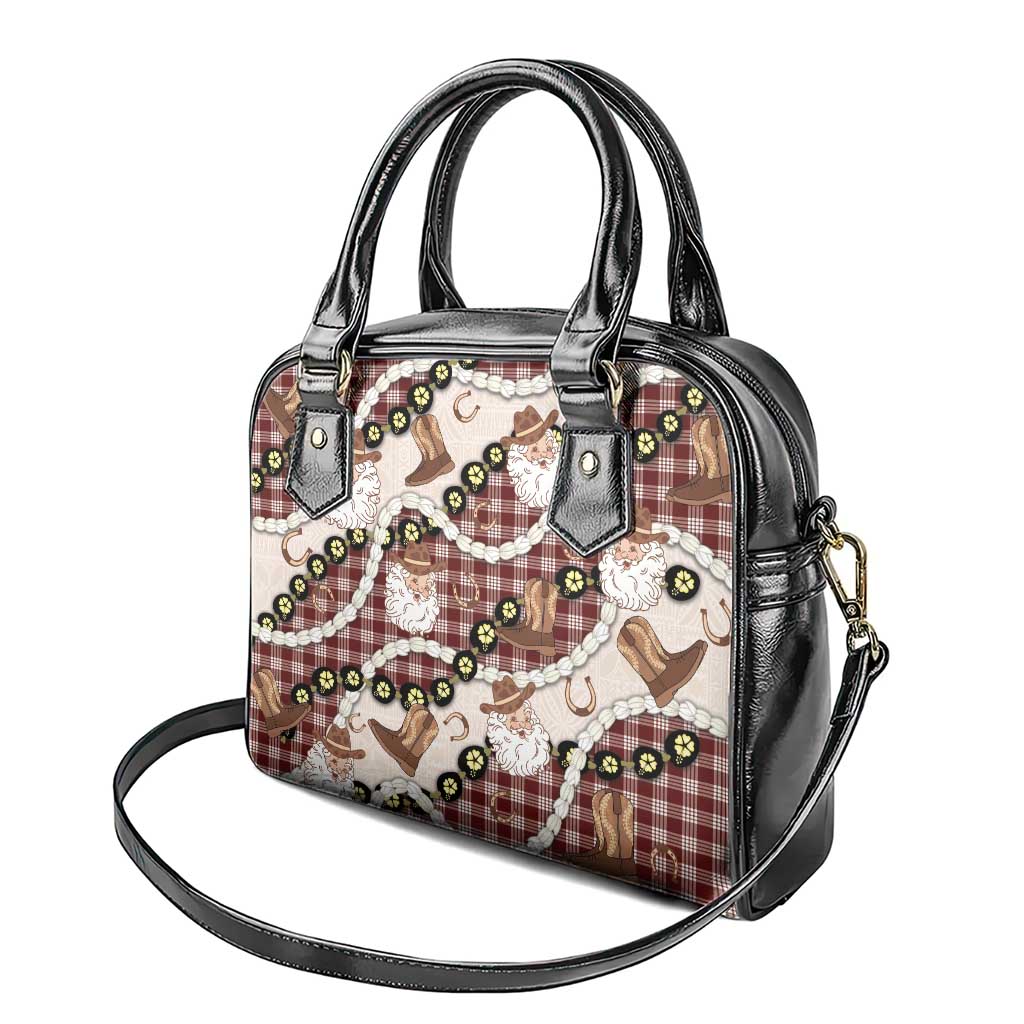 Cowboy Hawaii Mele Kalikimaka Shoulder Handbag Paniolo Kukui Nut Pikake Lei Burgundy Version - Polynesian Pride