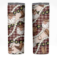 Cowboy Hawaii Mele Kalikimaka Skinny Tumbler Paniolo Kukui Nut Pikake Lei Burgundy Version LT14 Burgundy - Polynesian Pride