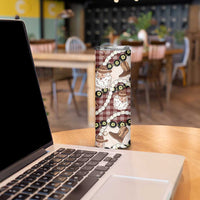 Cowboy Hawaii Mele Kalikimaka Skinny Tumbler Paniolo Kukui Nut Pikake Lei Burgundy Version LT14 - Polynesian Pride