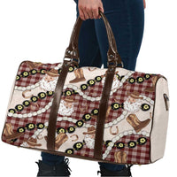 Cowboy Hawaii Mele Kalikimaka Travel Bag Paniolo Kukui Nut Pikake Lei Burgundy Version - Polynesian Pride