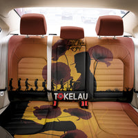 Tokelau ANZAC Day Back Car Seat Cover Camouflage With Poppies Lest We Forget LT14