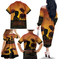 Tokelau ANZAC Day Family Matching Off Shoulder Long Sleeve Dress and Hawaiian Shirt Camouflage With Poppies Lest We Forget LT14 - Polynesian Pride