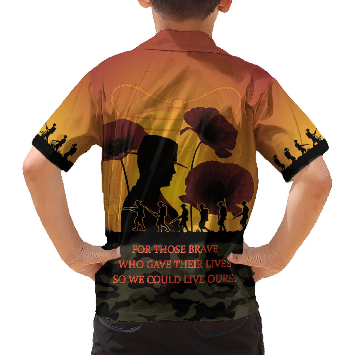 Tokelau ANZAC Day Hawaiian Shirt Camouflage With Poppies Lest We Forget LT14 - Polynesian Pride
