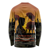 Tokelau ANZAC Day Long Sleeve Shirt Camouflage With Poppies Lest We Forget LT14 - Polynesian Pride