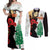 Norfolk Island ANZAC Day Couples Matching Off Shoulder Maxi Dress and Long Sleeve Button Shirt Pine Tree With Poppies Lest We Forget LT14 White - Polynesian Pride