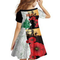Norfolk Island ANZAC Day Family Matching Summer Maxi Dress and Hawaiian Shirt Pine Tree With Poppies Lest We Forget LT14 - Polynesian Pride