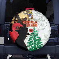 Norfolk Island ANZAC Day Spare Tire Cover Pine Tree With Poppies Lest We Forget LT14 - Polynesian Pride