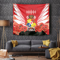 Tonga ANZAC Day Tapestry Camouflage With Poppies Lest We Forget LT14 - Polynesian Pride
