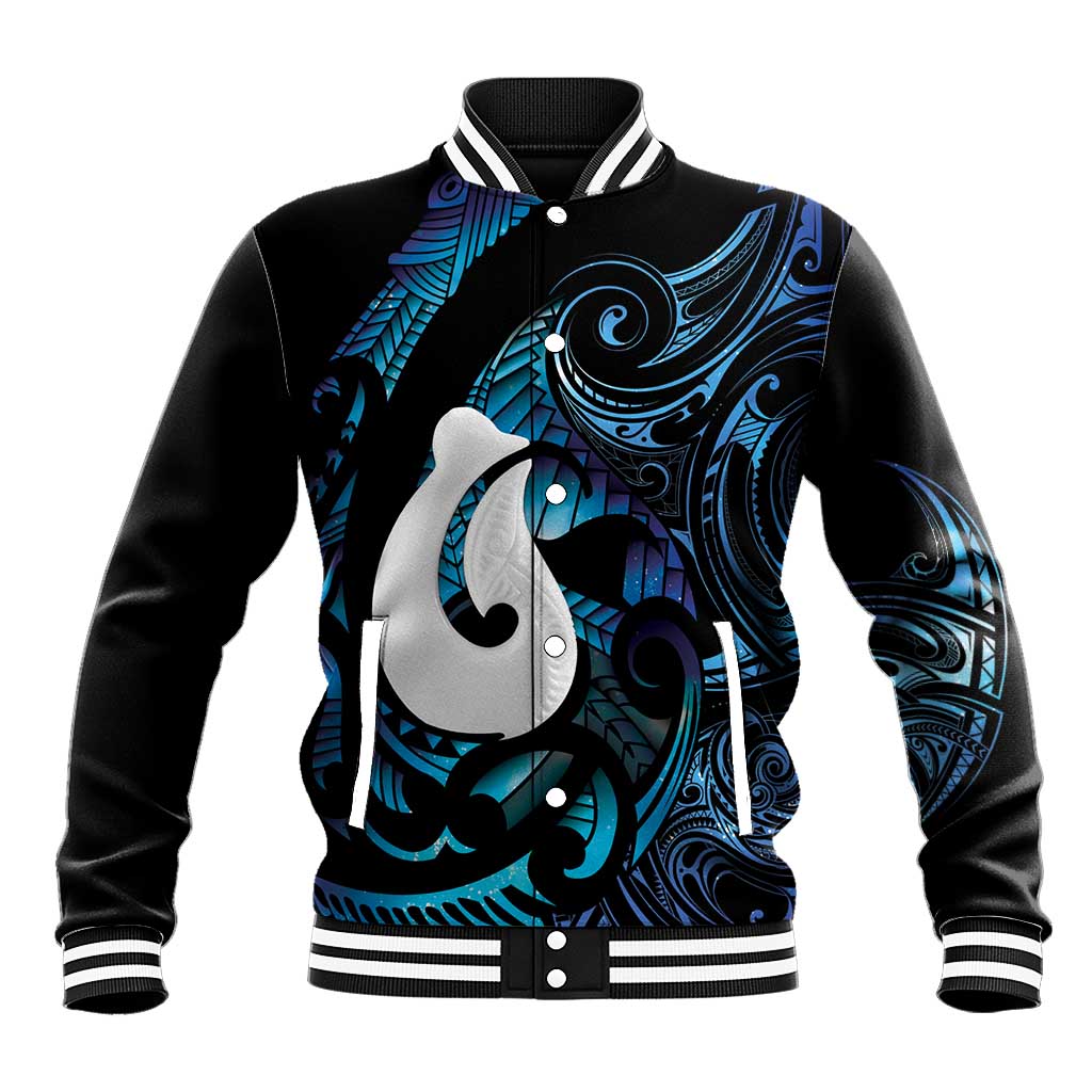 Hei Matau New Zealand Matariki Baseball Jacket NZ Fish Hook Maori Art