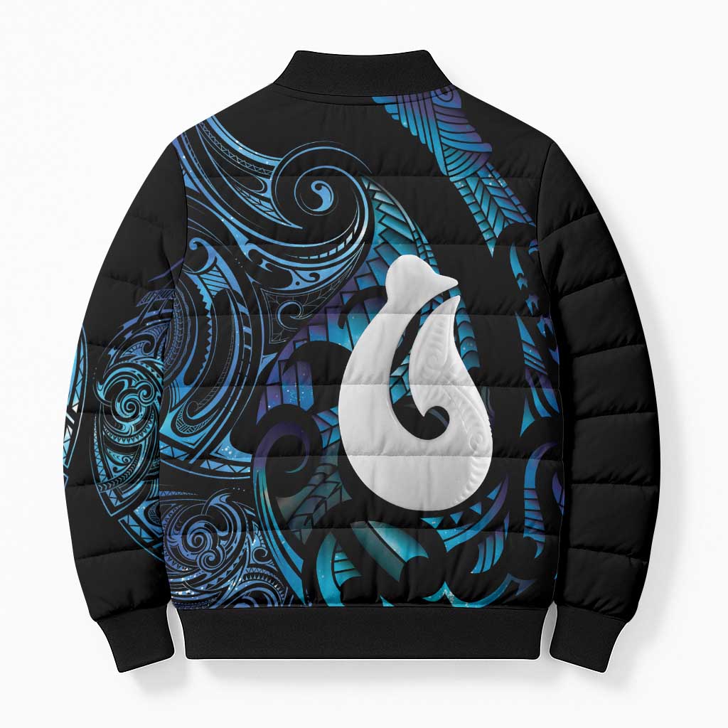 Hei Matau New Zealand Matariki Bomber Puffer Jacket NZ Fish Hook Maori Art